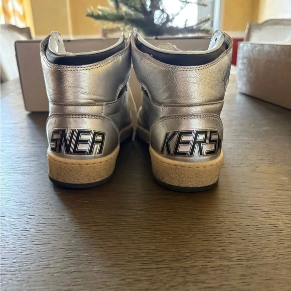 Golden Goose High-Top Sneakers Silver Sky Star with Passport and Box Size 36 - Picture 6 of 6